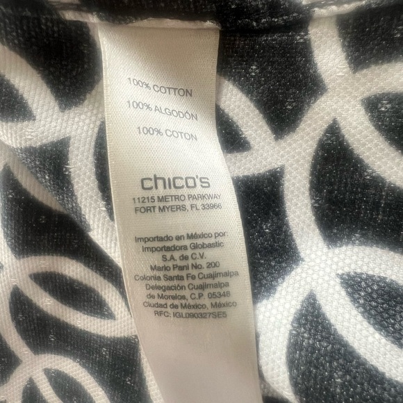 Chicos, ladies US size 8, long sleeve, black and white blouse perfect condition - Picture 7 of 12